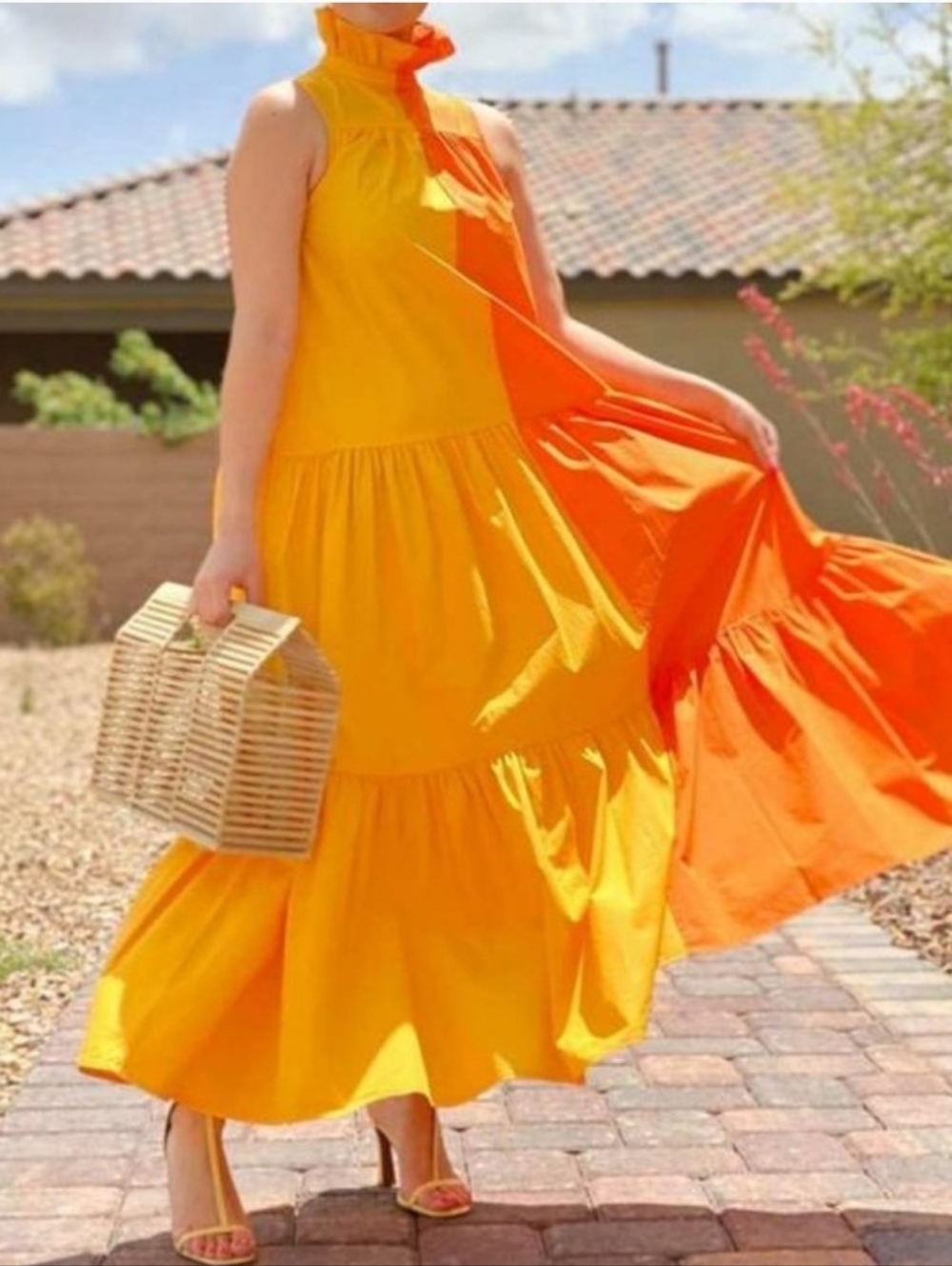 CHRISTOPHER JOHN ROGERS x TARGET Sleeveless Ruffle Two-tone Tiered Dress XS